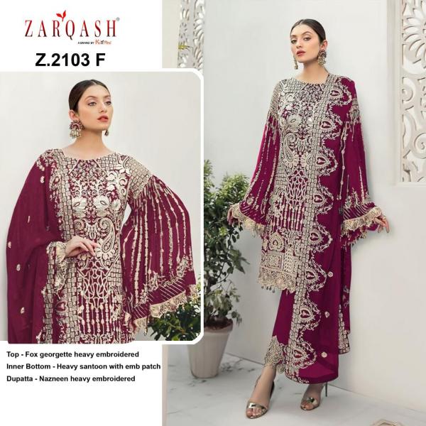 Zarqash Rangoon Designer Georgette Pakistani Salwar 